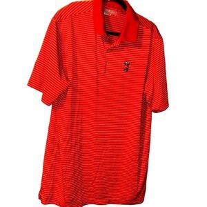 Disney Mickey Nike Golf Dri-FIT red stripe Golf Polo Shirt XL top parks
